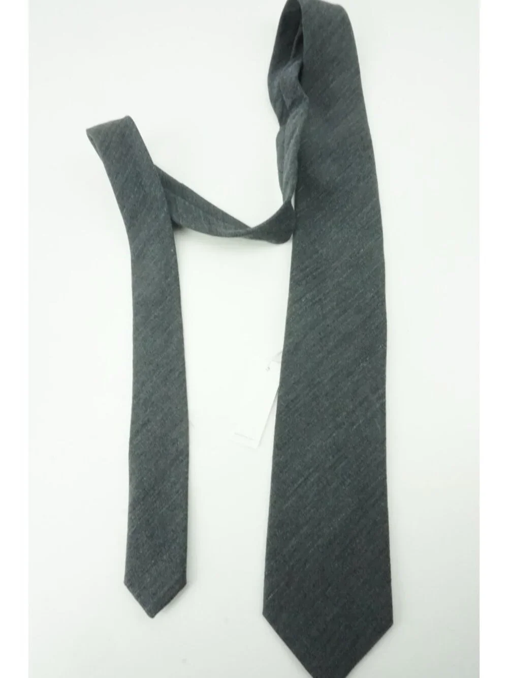 Eton Cloud Gray Tinsel Striped Silk Blend Tie Brand New With Tags